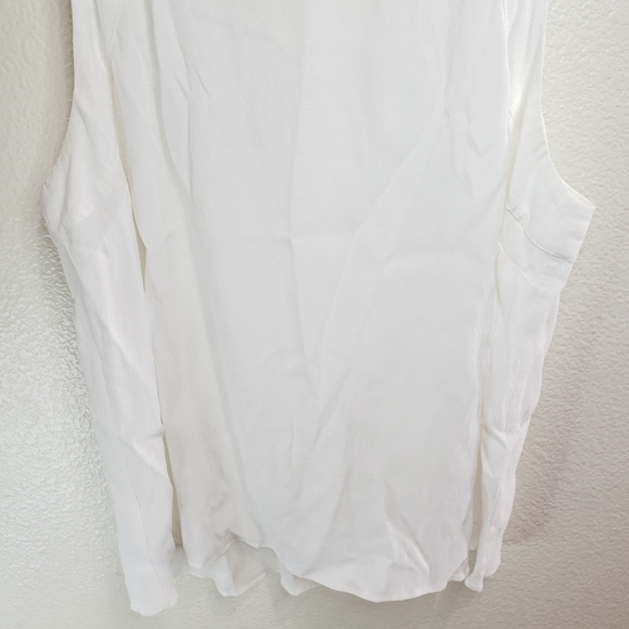 Maeve Anthropology White Lace Up Tank Top Size 8 - Picture 4 of 12